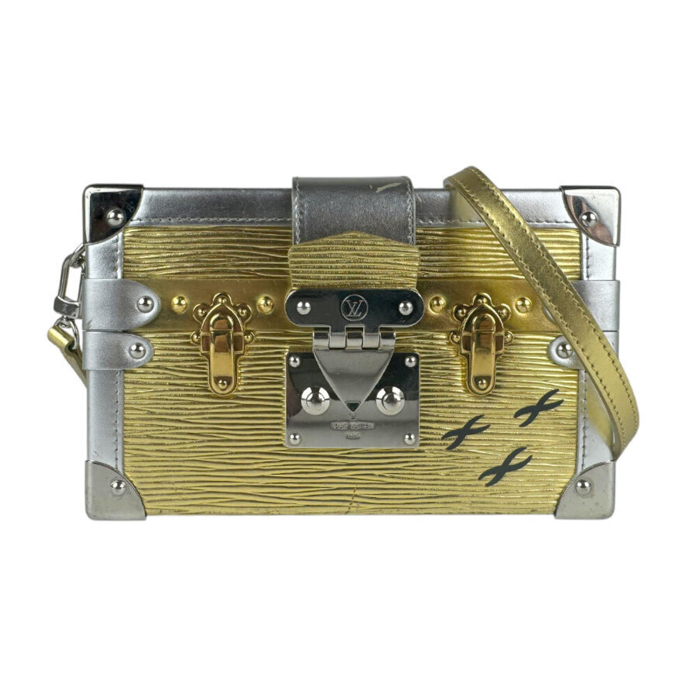 Louis Vuitton Epi Malle Shoulder Bag Leather Gold Silver